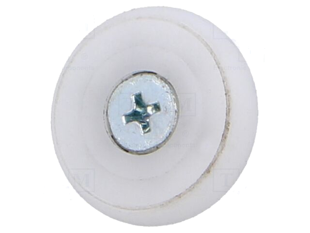 Guide roller; technopolymer POM; Ømax: 26mm; Ext.thread: M6 Guide roller; technopolymer POM; Ømax: 26mm; Ext.thread: M6